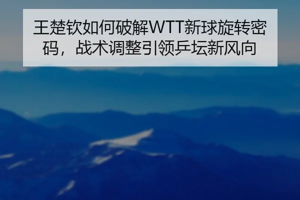 王楚钦如何破解WTT新球旋转密码，战术调整引领乒坛新风向